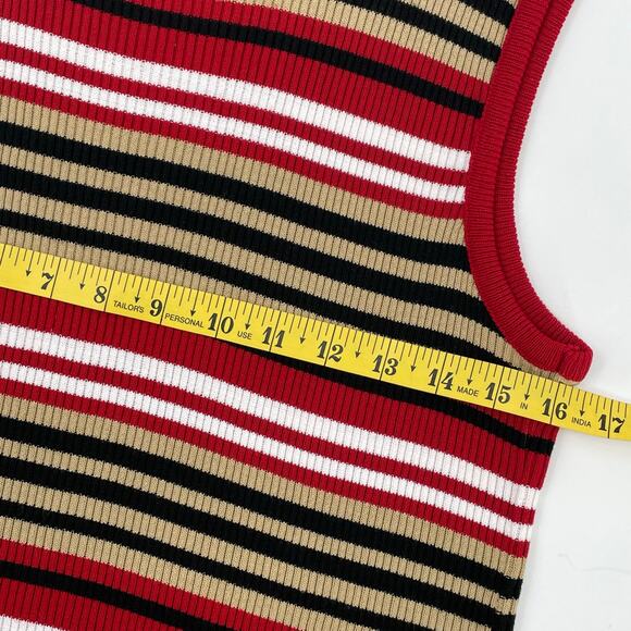 Fiorlini International Women's Sleeveless Sweater, Stripes, Sz. M Preppy - Picture 6 of 7